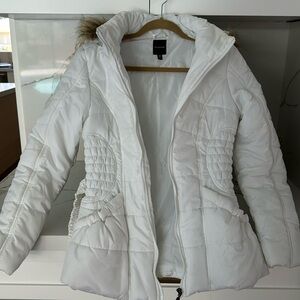 Rampage white puffer coat.